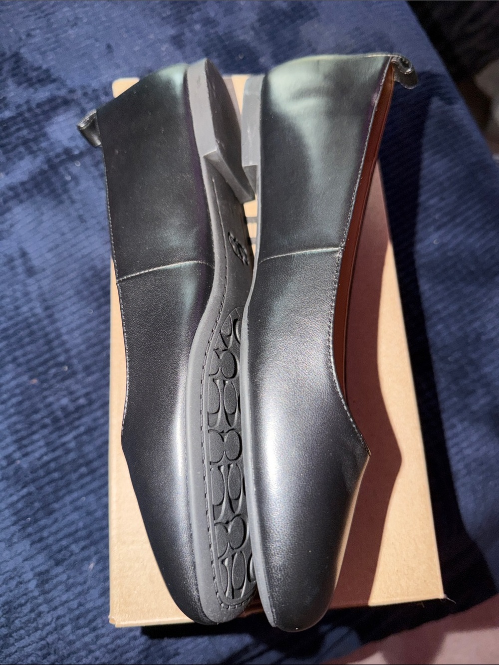 Coach Black Leather Slip-On Ballet Flats - Picture 2 of 8